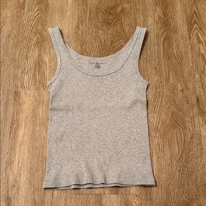 Brandy Melville Gray Ribbed Tank Top